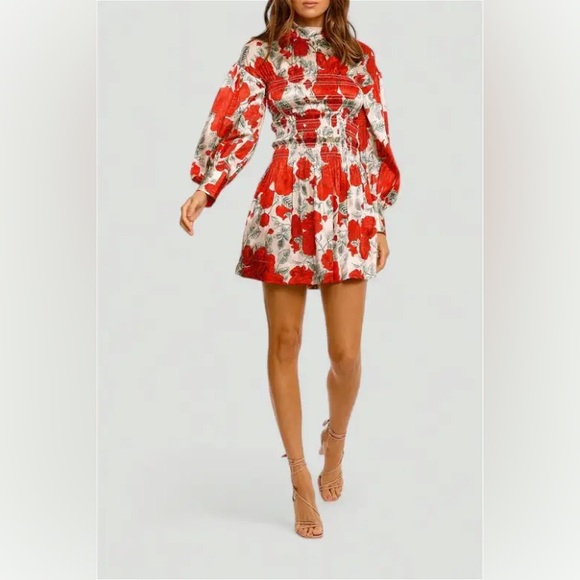 GANNI Silk Stretch Satin Mini Dress - Picture 4 of 14